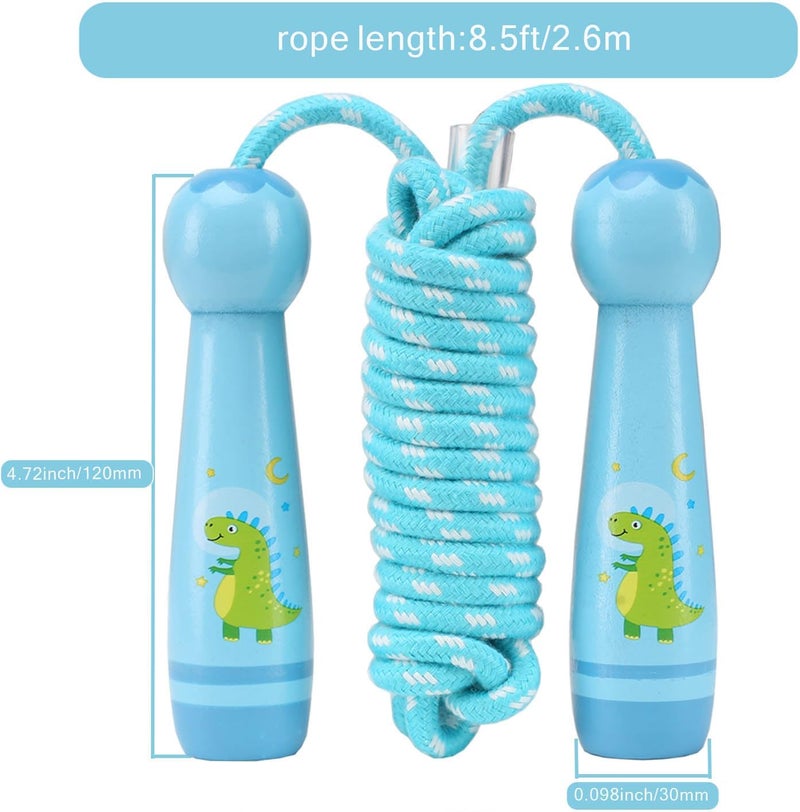 AUMCDIK Jump Rope for Kids, Adjustable Toddler Jump Rope with Wooden Handle and Cotton Rope, Cute Skipping Rope for Boys and Girls Fitness Workout Exercise 8.5 Ft(Pink) - Image 2